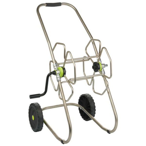 Stainless Steel Trolley Hose Reel – 100m (1/2″ Capacity)